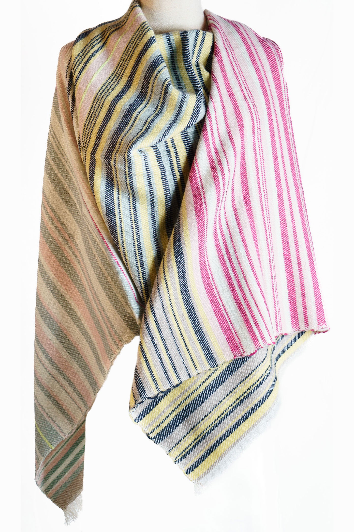 Châle en cachemire multicolore pur
