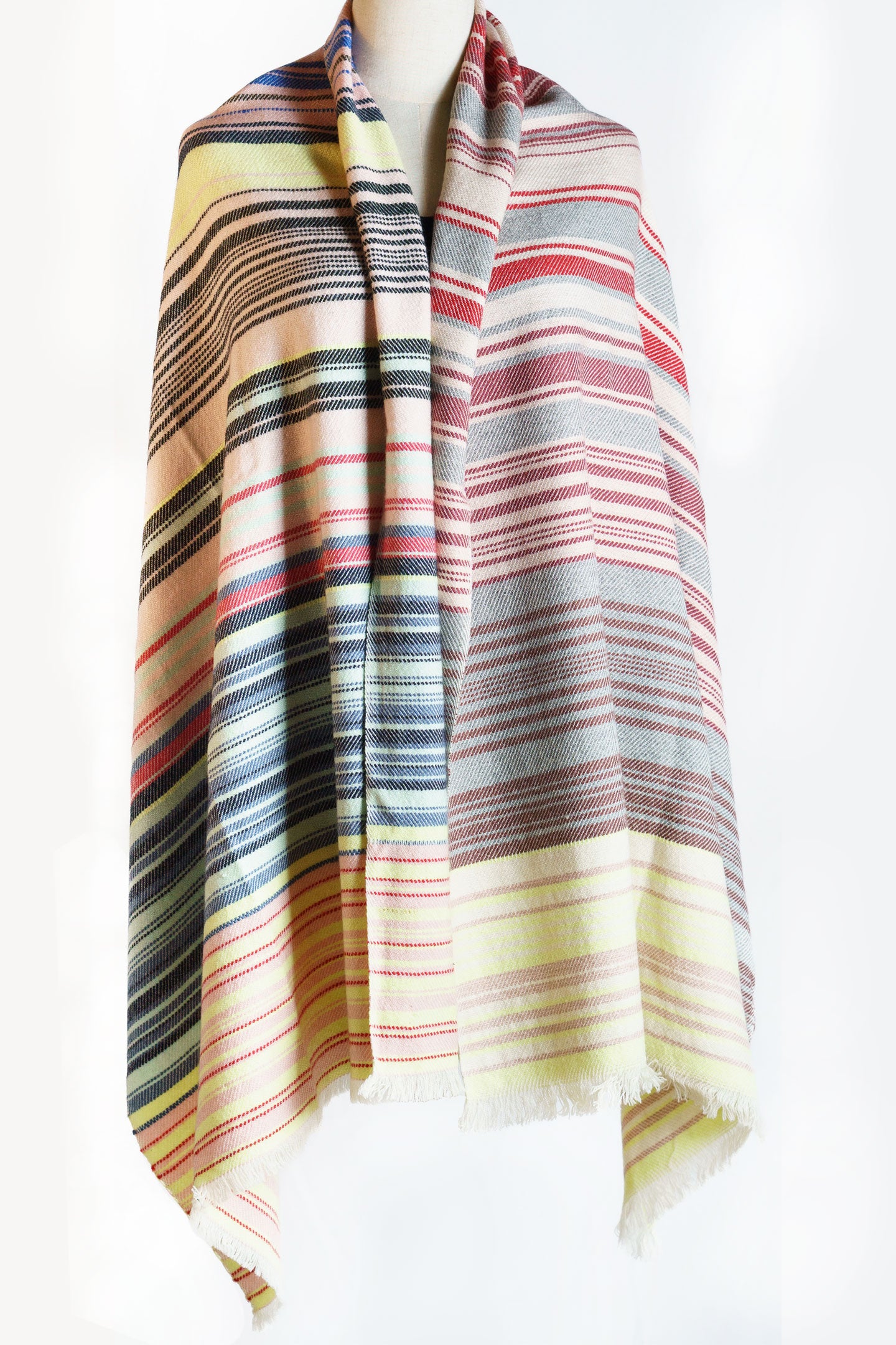 Châle en cachemire multicolore pur