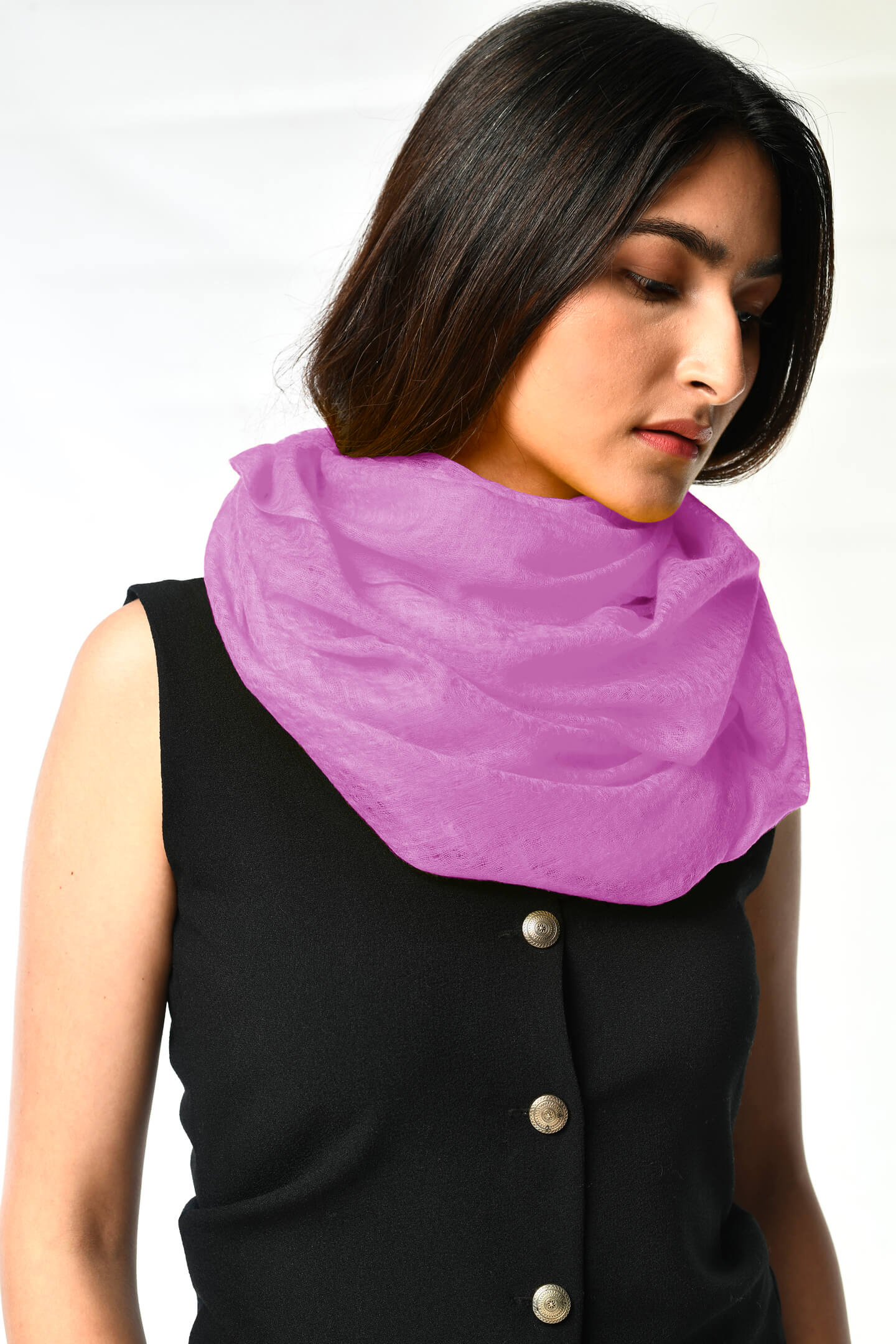 Women's Persian Pink Cashmere Scarf 100% Handmade
